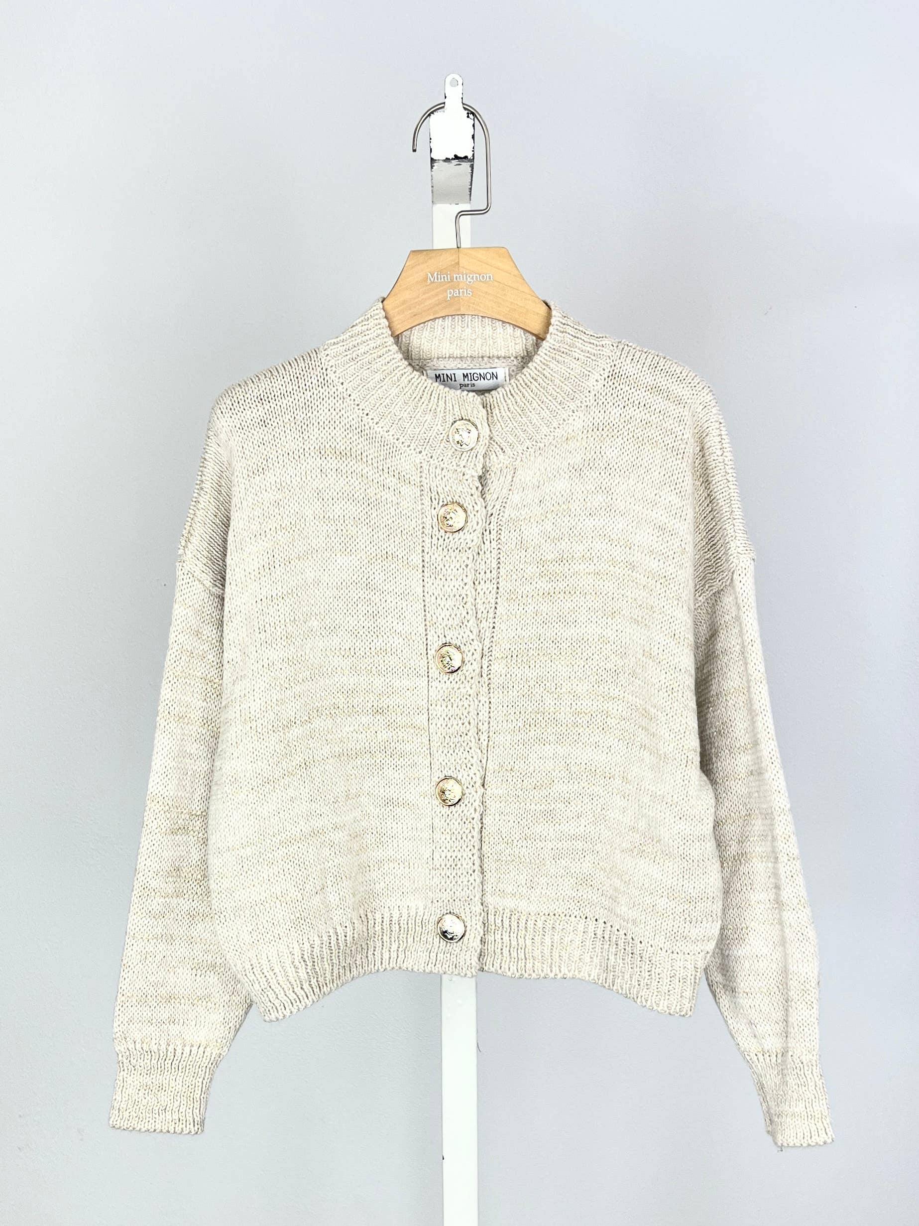 MINI MIGNON PARIS - Wholesale Cardigan - Kinderen - Gebreid vest met gouddraad voor meisjes3