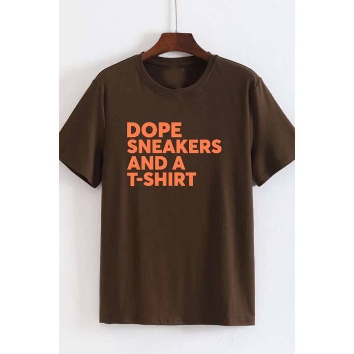 Nobrand - Wholesale Screen Printed T-Shirt - Women's - DOPE SNEAKERS & T SHIRT WOMEN TEE - Double-Needle Stitch
