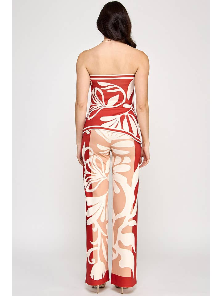 Her Bottari - Wholesale Top & Pant Set (NOT Loungewear) - Women's - BT6183-SET_Elastic Strapless Tube Top & Pants Set10