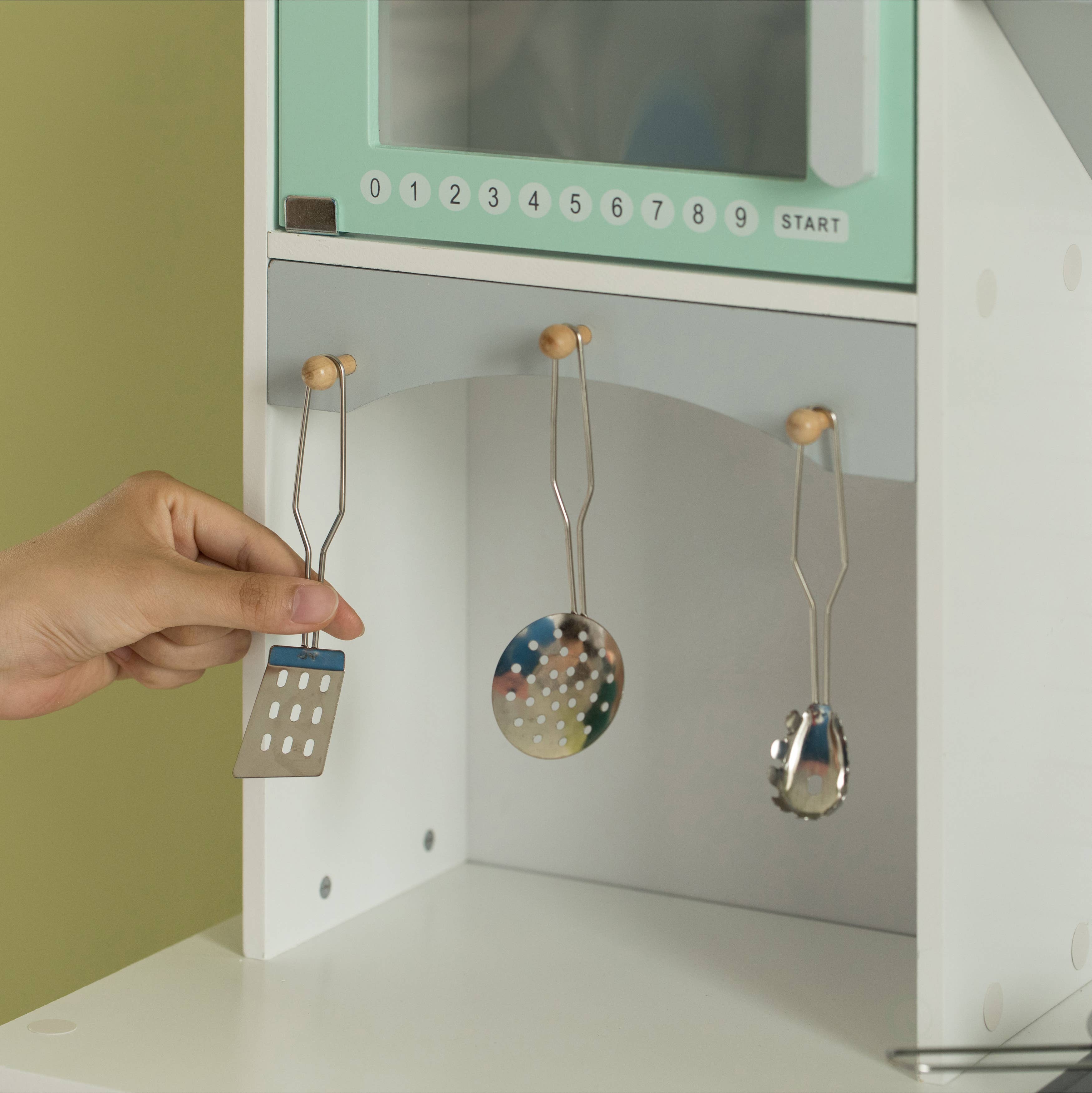 Quickway Imports - Wholesale Toy Set - Kids - Wooden Play Kitchen Toy, Light on Microwave, Cabinet, Washer13