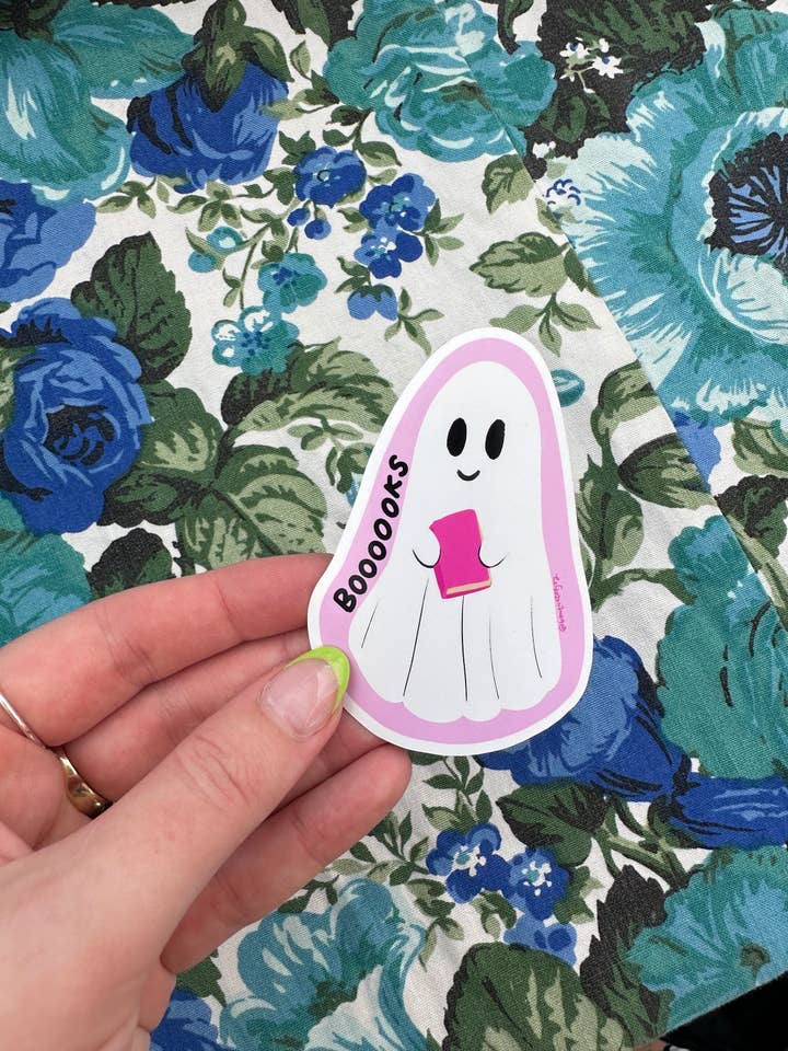 Booooks ghosty sticker for wholesale by Bouquet of Joy