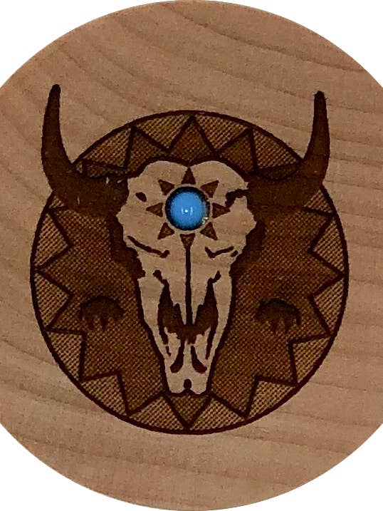 Buffalo Skull Wood Dreambox for wholesale by Woodcutts Inc.