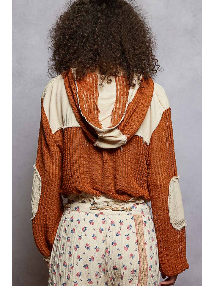 Pol Clothing - Vente Chemise à col boutonné – femme - Chemise à capuche en tricot ouvert avec poche boutonnée sur le devant en solde38