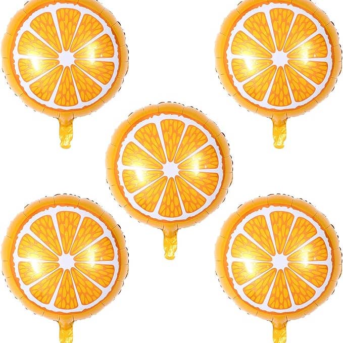 Ellie's Party Supply - Wholesale Balloon - Tropical Orange Slice Mylar Foil Balloon (18 Inches)