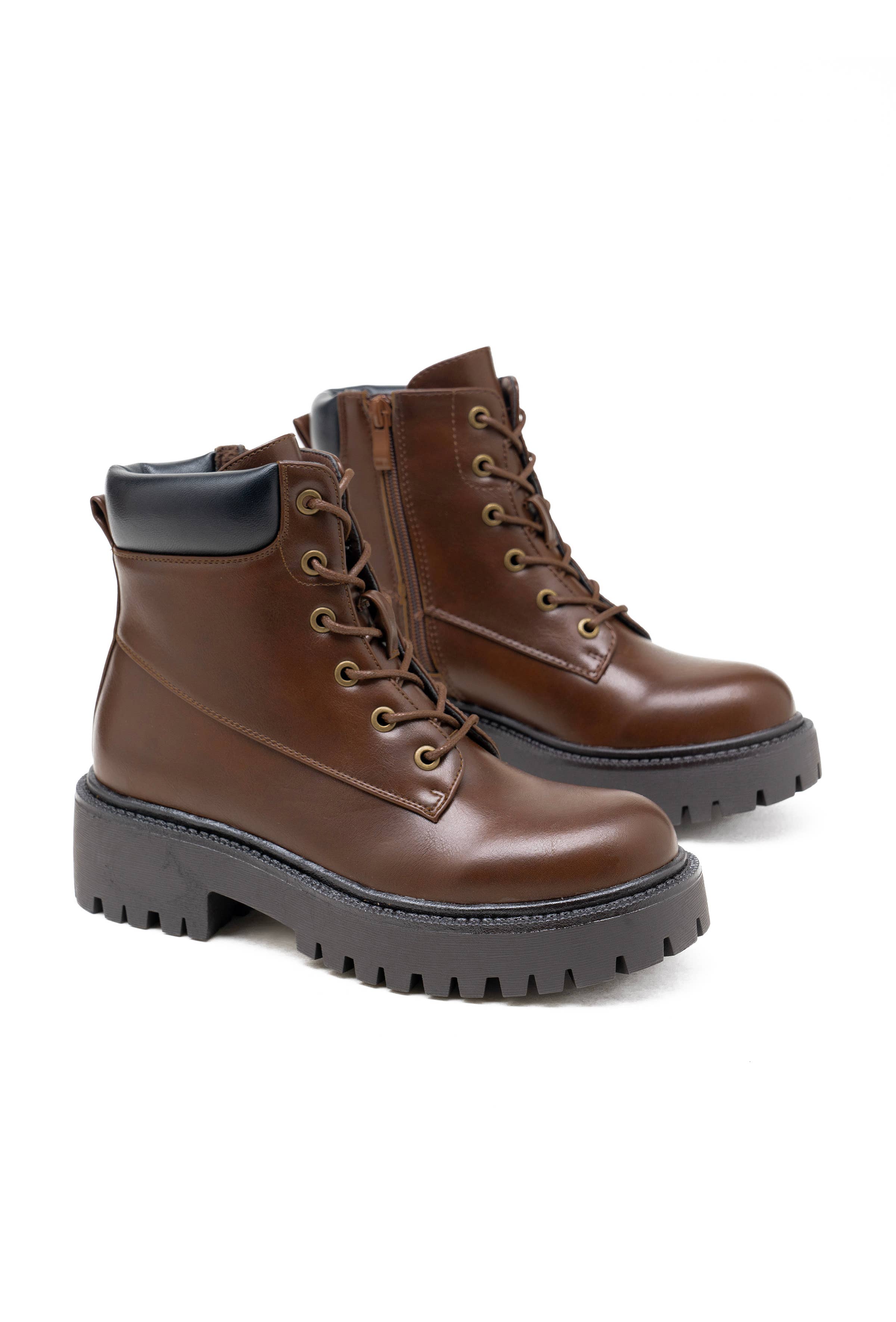 C'M PARIS - Wholesale Combat/Military Boots - Women's - Thick-Soled Ranger Boots with Padded Collar 683335