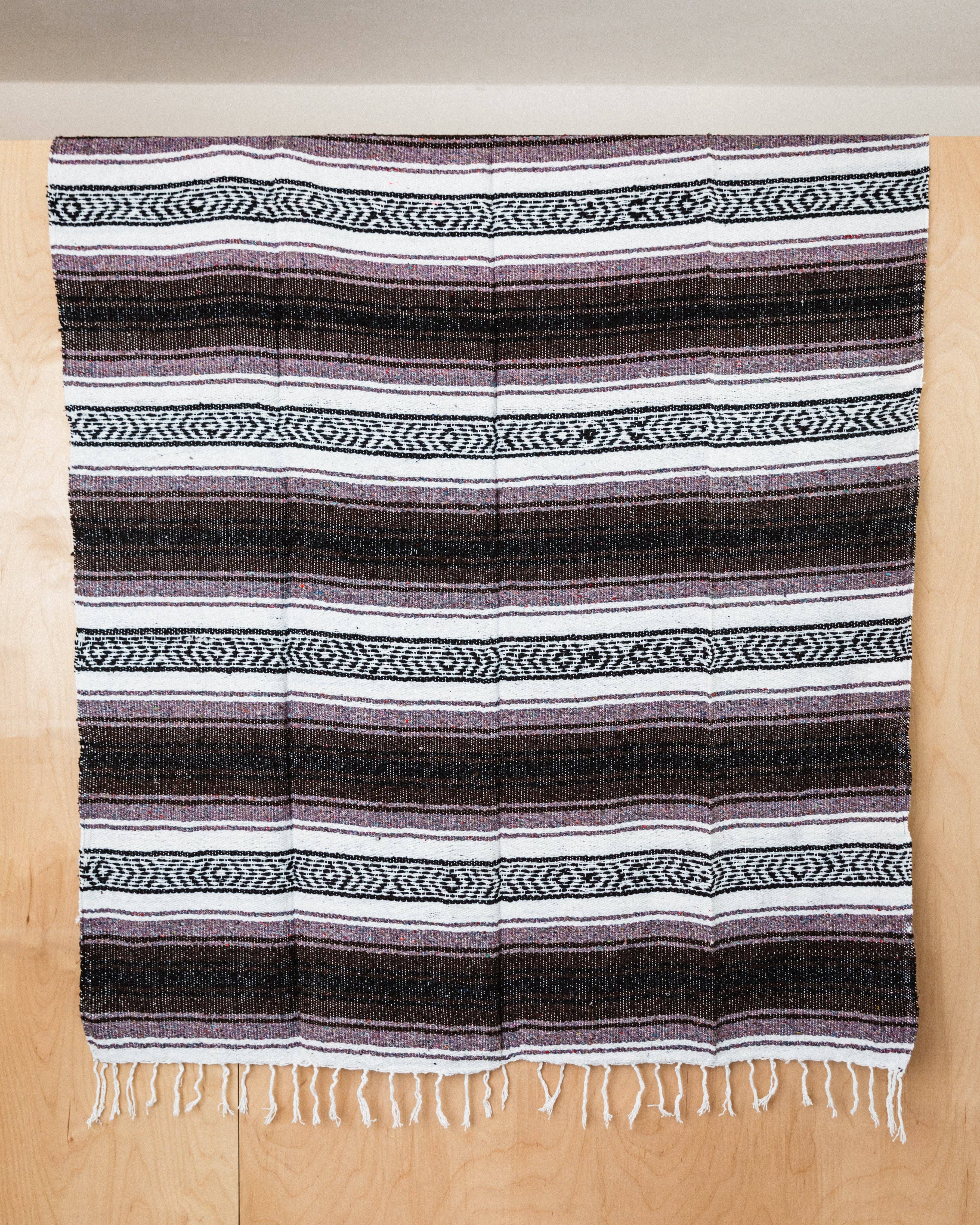 CHARCOAL GRAY TRIBAL SOLID BLANKET Mexican Fiesta Decor SOUTHWESTERN 4' x 6' 