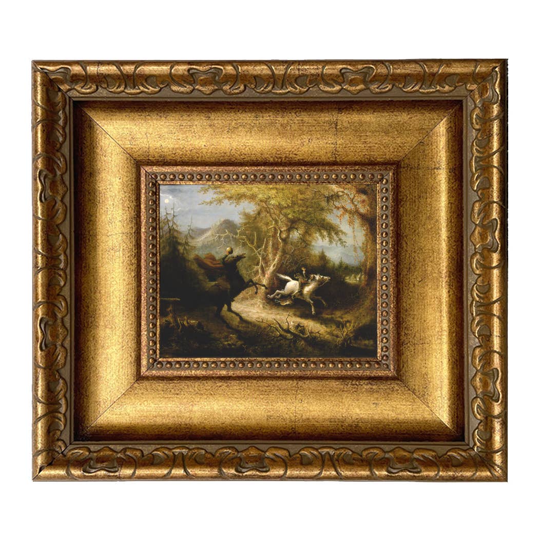 Madison Bay Co. - Historical Home Decor Reproductions - Wholesale Schilderen/Tekenen - Schilderijafdruk van de Ruiter zonder Hoofd die Ichabod Crane Achtervolgt12