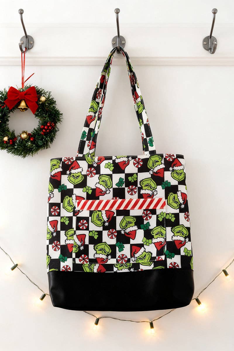 Kids Charm Online - Wholesale Tote Bag - Women's - Mommy & Me Christmas checkered printed totes.0