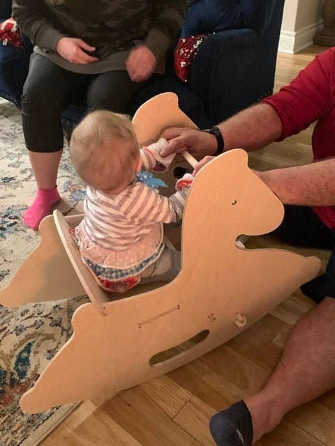 Personlig trägungstol som 1-årspresent – leksaksgungande häst för wholesale av Woodinout