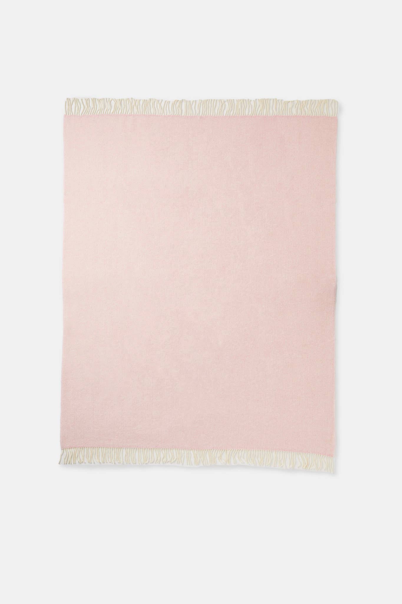 HomeRoots - Wholesale Throw Blanket - Pink And Cream Woven Cashmere Reversable Throw with Fringe1