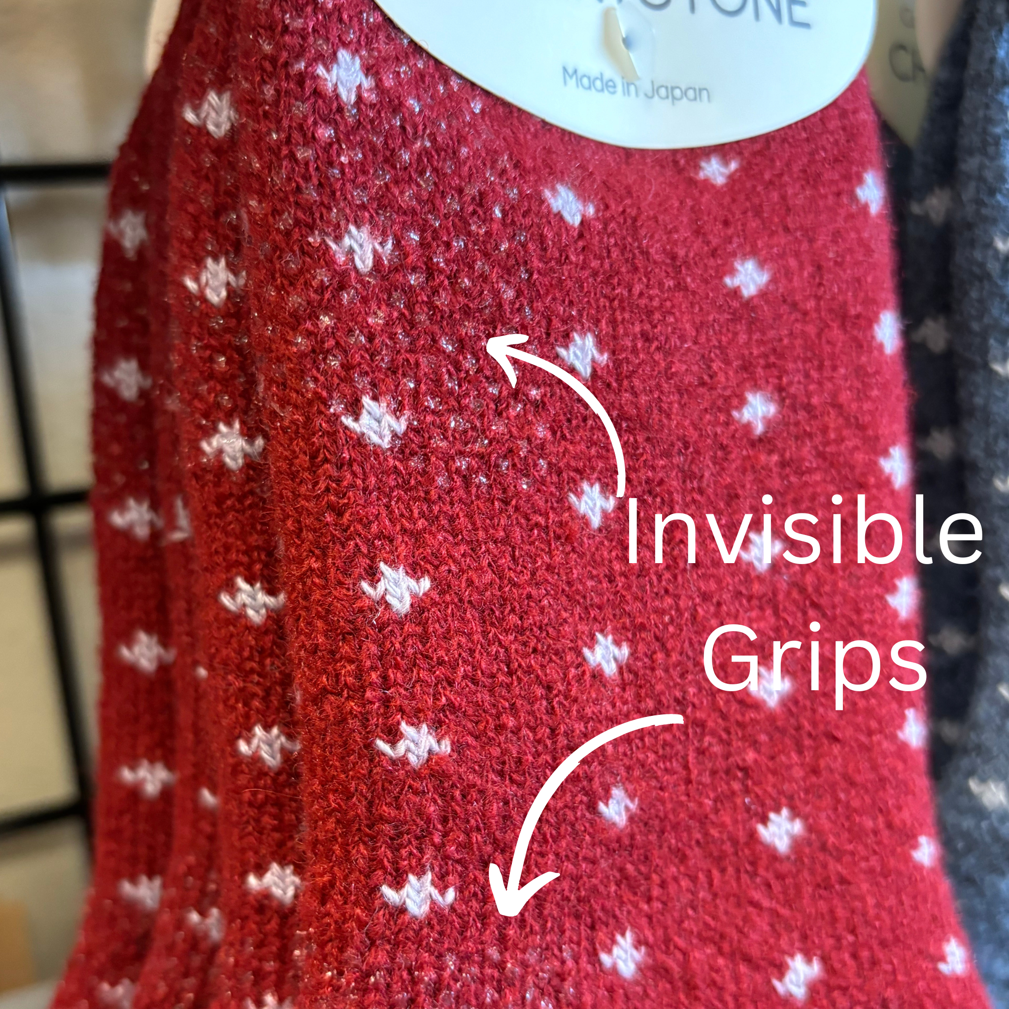 CHERRYSTONE – Großhandel Haussocken – Unisex – Thermosocken mit Rundhalsausschnitt und Schneekristallen | Griffe | Unisex M/L11