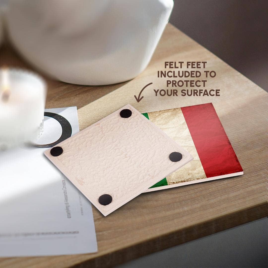 3dRose - Wholesale Coasters - 3dRose, Italian Flag Old Look Trendy Work , Coaster3