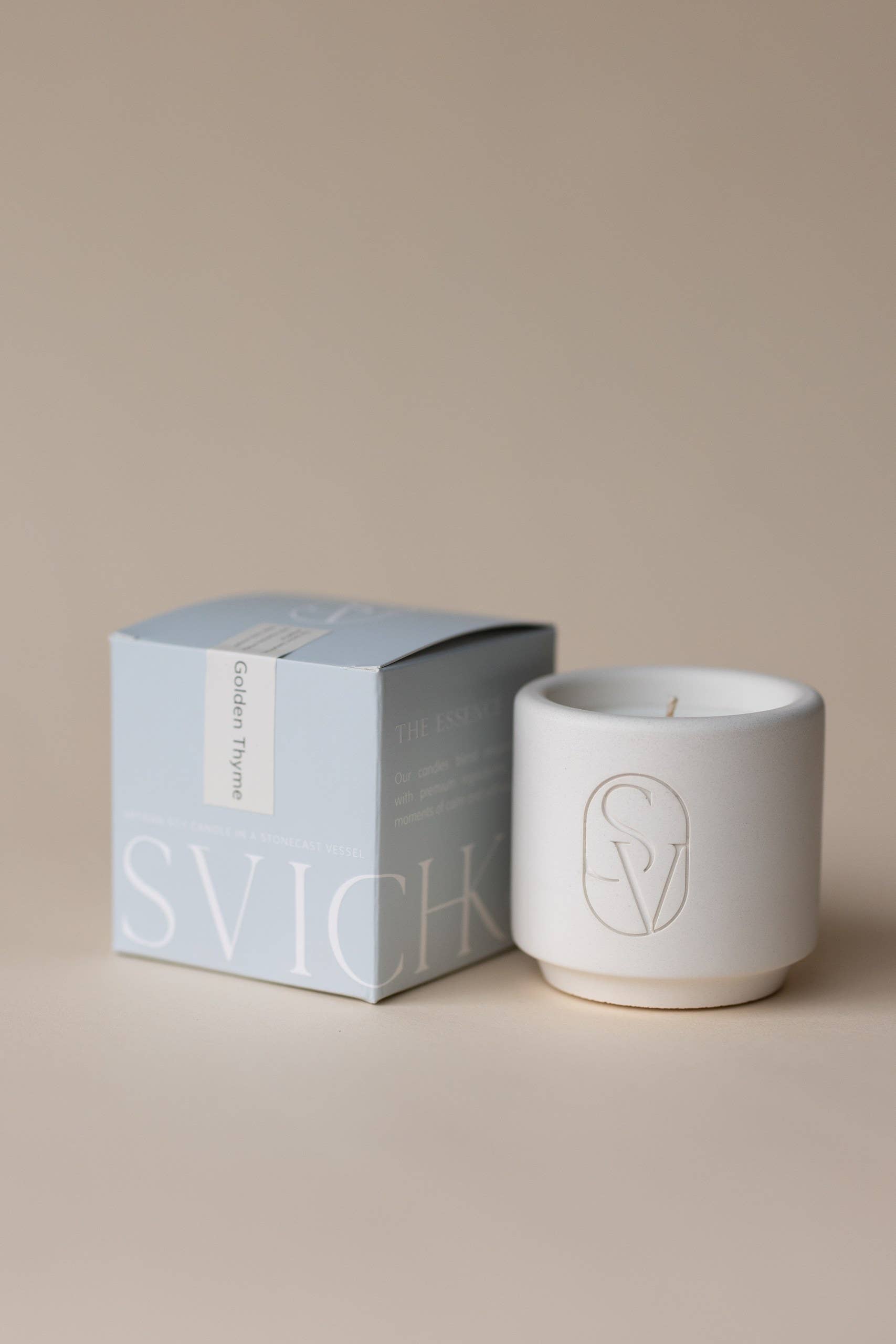 SVICHKA - Wholesale Jar/Filled Candle - Ivory White Candle in Artisan Concrete Jar — Golden Thyme0