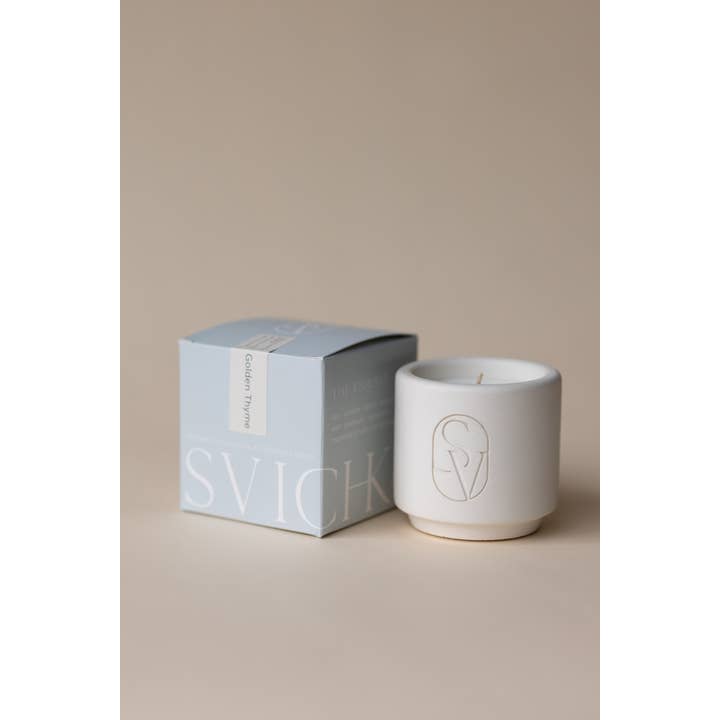 SVICHKA - Wholesale Jar/Filled Candle - Ivory White Candle in Artisan Concrete Jar — Golden Thyme
