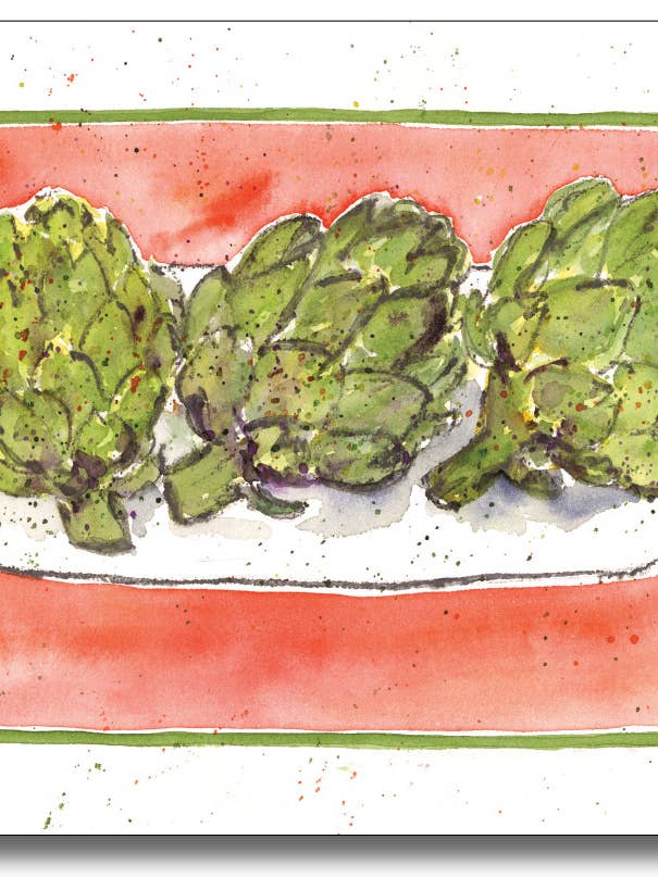 Kronärtskocka tallrik för wholesale av WORDS & WATERCOLORS BY PEG CONLEY