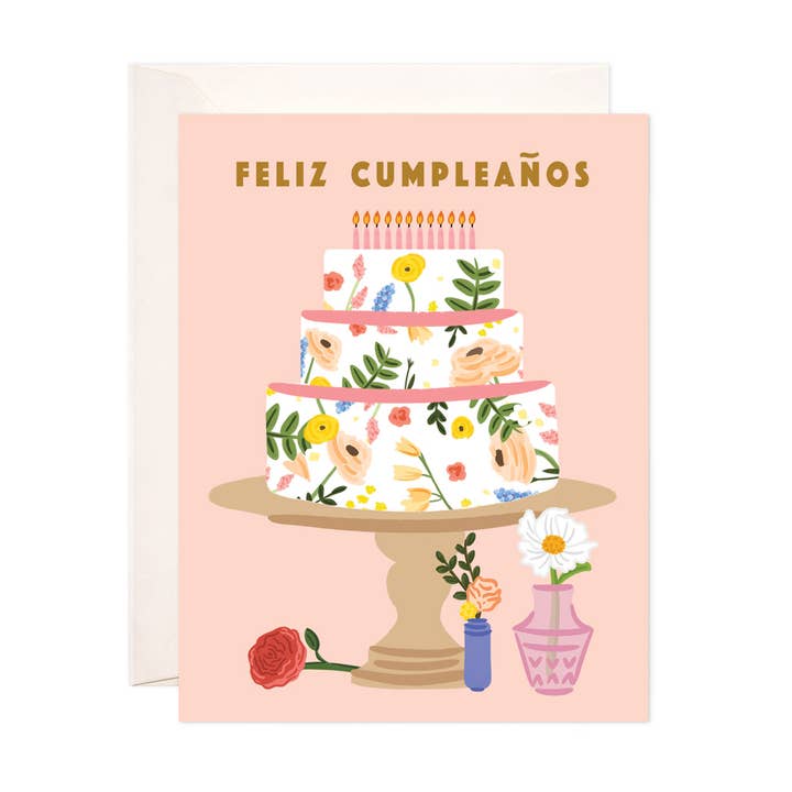 Tarjeta de felicitación de pastel de cumpleaños para venta al por mayor de Bloomwolf Studio