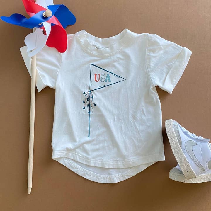 Infant Toddler Bamboo Graphic Tee - USA for wholesale by The Mini Babe