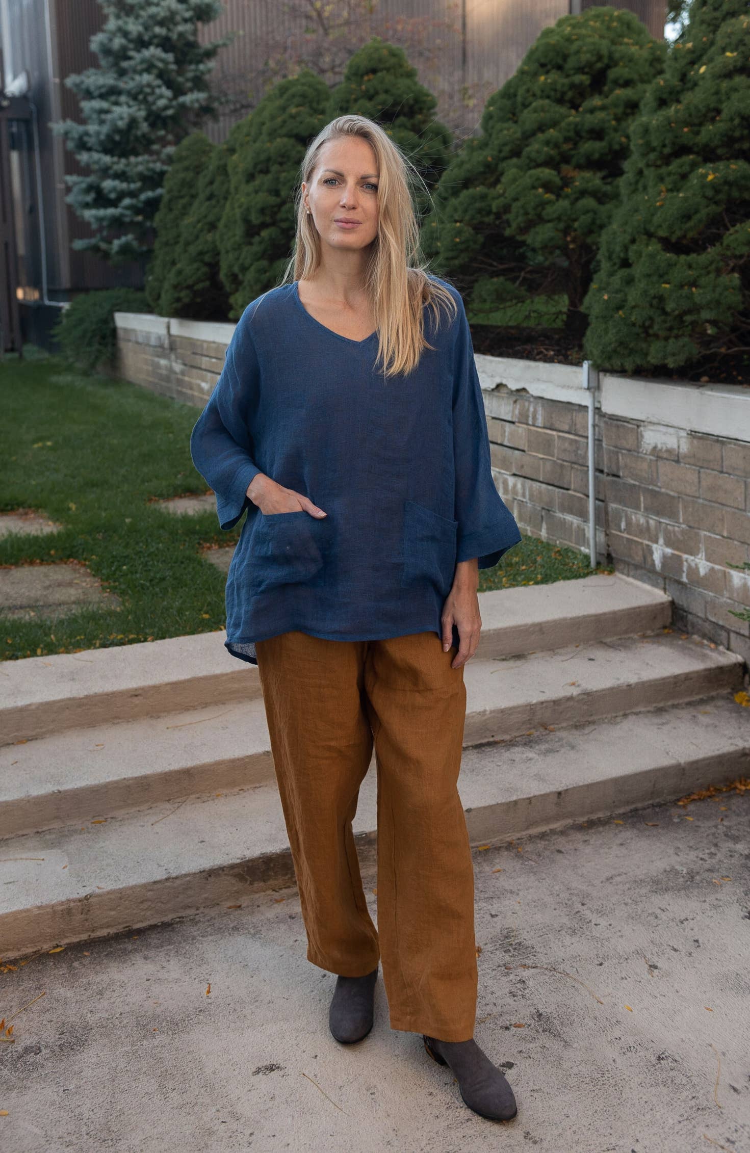 VIKOLINO - Wholesale Blouse - Dames - Transparante (Gaas) Linnen Top met V-hals2