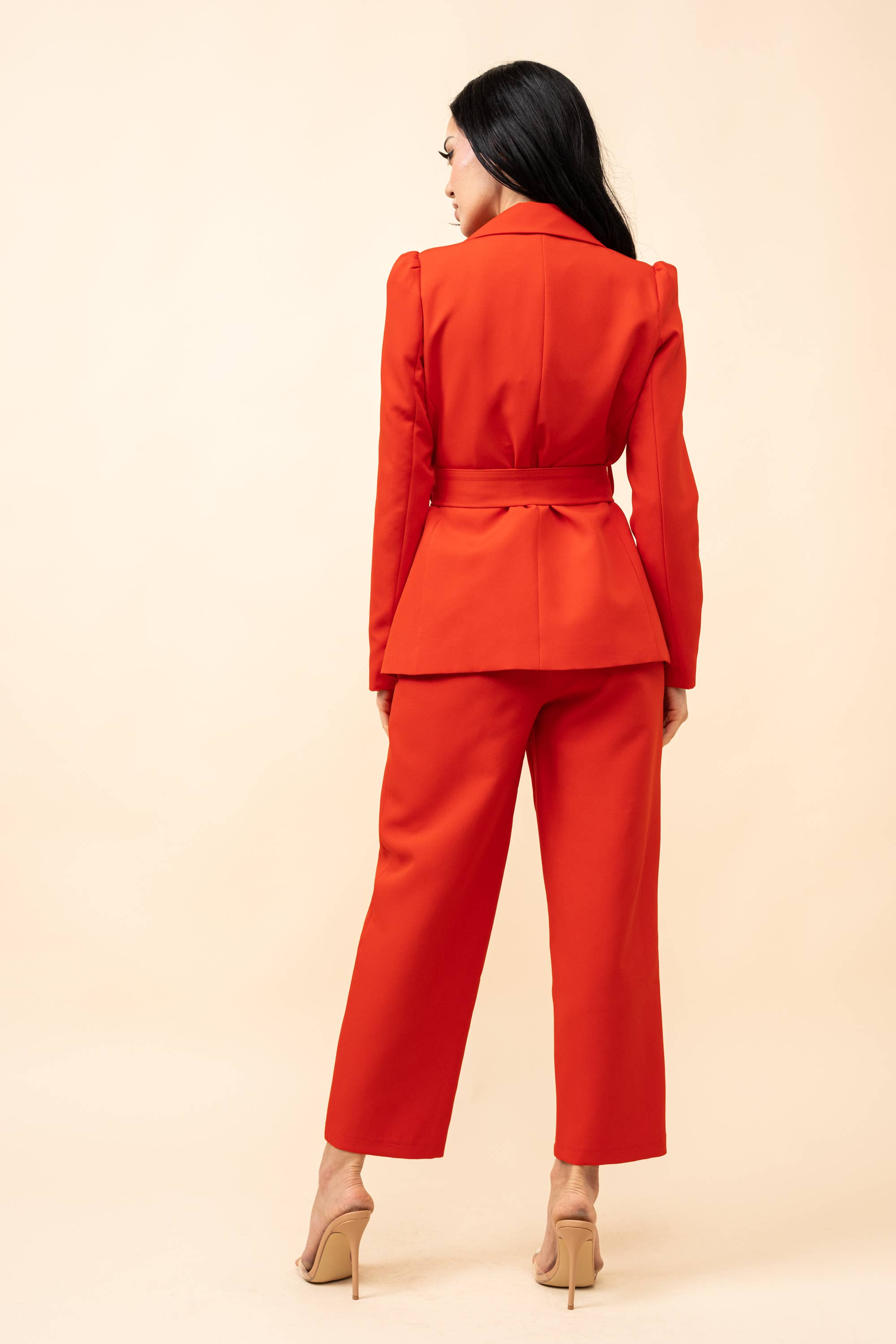 Tea & Cup - Wholesale Blazer - Women's - Chic Tie Waist Lightweight Blazer3