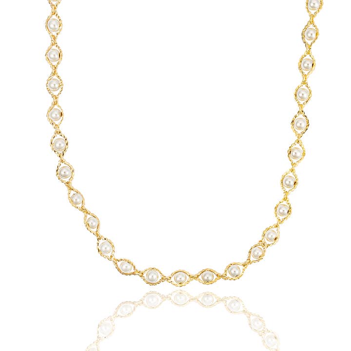 Collier de perles fourrées en or 18 carats pour la vente par MIA Jewelry