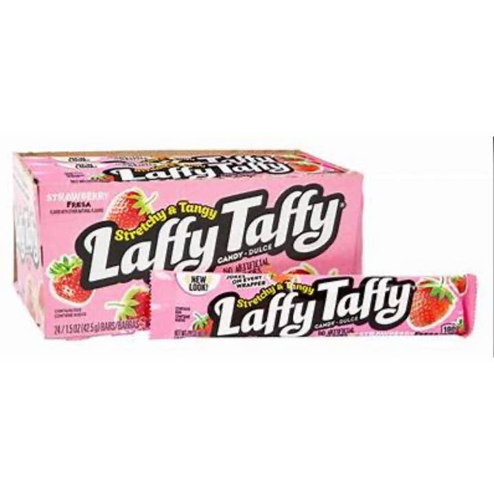O'Shea's Candies Sweet Shop - Wholesale Taffy - Nostalgic 1975 Original LAFFY TAFFY Strawberry 🍓 24CT Box