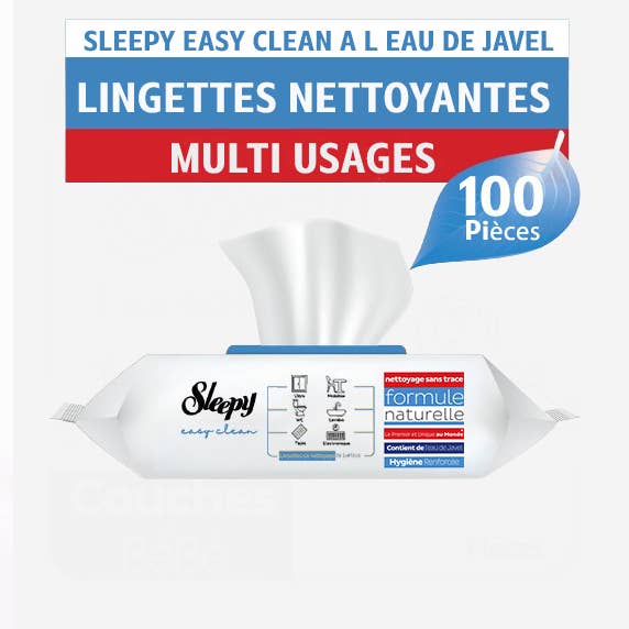 sleepy - Vente Lingettes de nettoyage multi-usage - Sleepy Easy clean Lingette au bicarbonate Eau de Javel