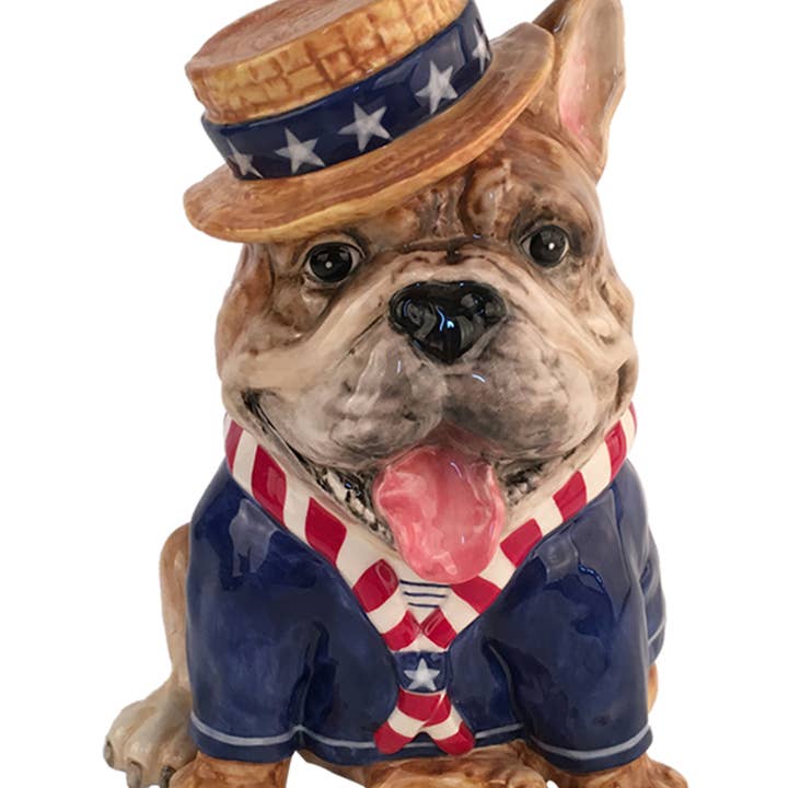I LOVE PARADE BULLDOG FIGURINE for wholesale by Blue Sky Clayworks