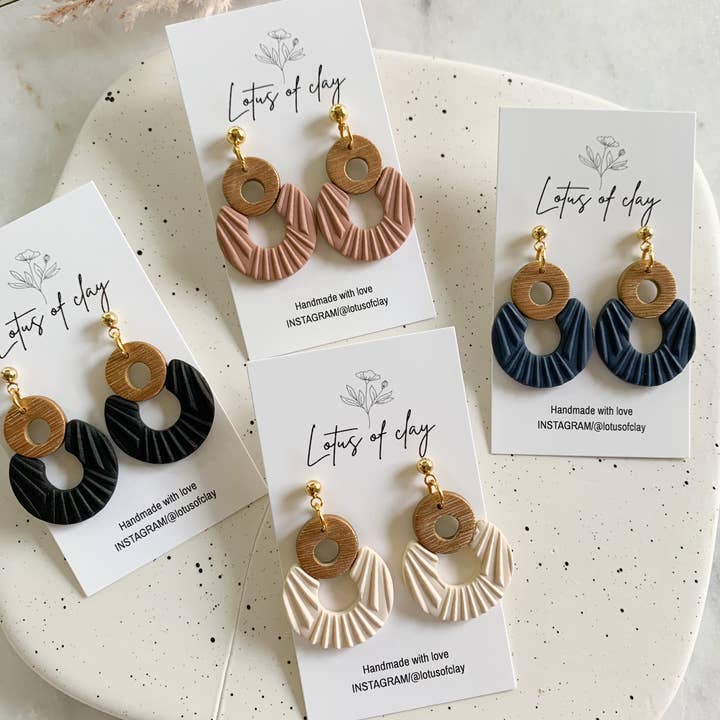 Lotus of clay - Venta al por mayor Pendientes colgantes - Pendientes modernos geométricos, pendientes modernos de arcilla3