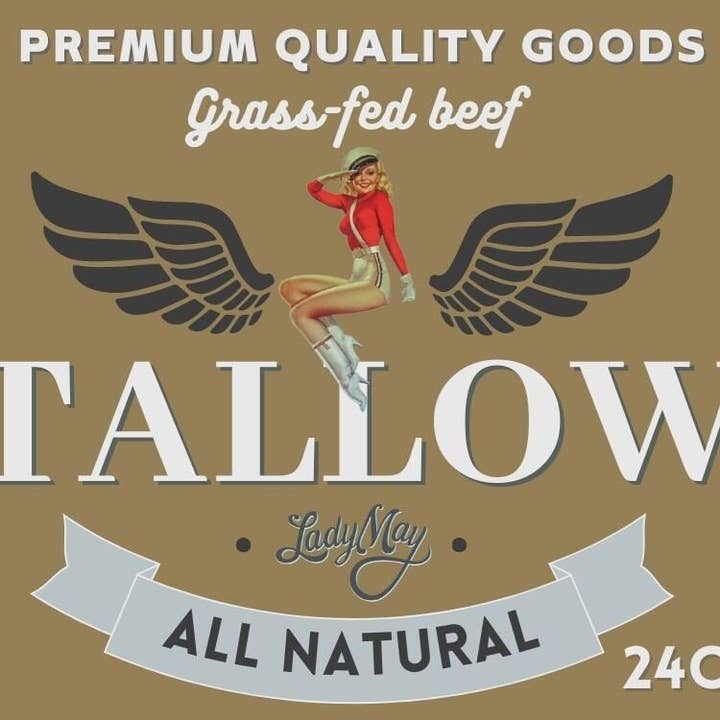 Lady May Tallow - Wholesale Cooking Oil - Lady May 24oz. Premium Quality Grass Fed Beef Tallow
