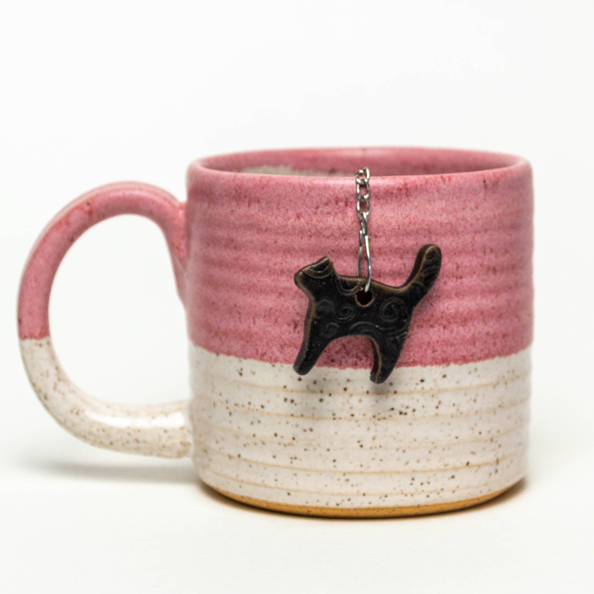 White Squirrel Clayworks - Wholesale Tea Strainer/Infuser - Ceramic Black Cat Charm Tea Ball Infuser/Steeper - Handmade1