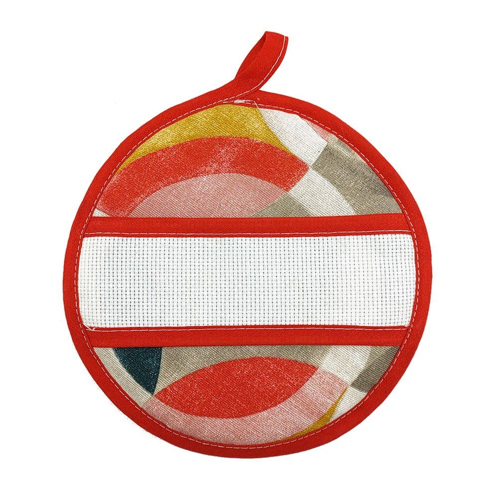 Almatex srl - Wholesale Kitchen Storage/Organizer - RITMO kitchen potholders square cm.20x20 or round diameter cm.19 with a band for embroidery0