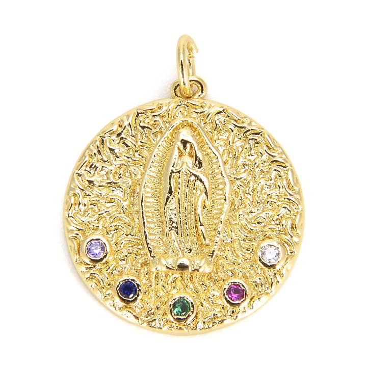 Gold Filled Virgin Mary Charm, Our Lady Of Guadalupe, CP660 for wholesale by Beads Creation