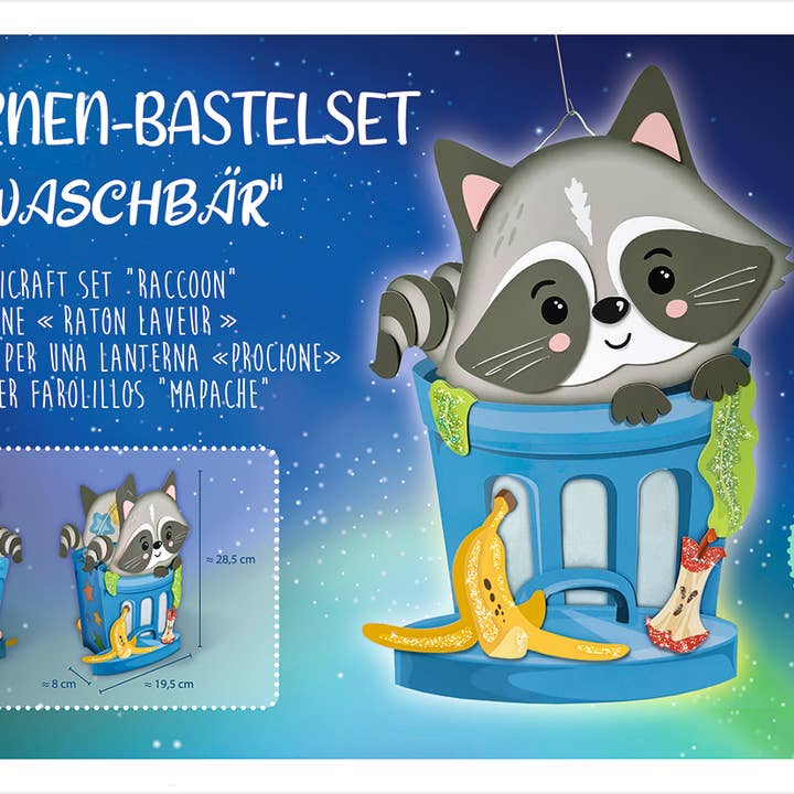 Kit de manualidades con faroles «mapache» para venta al por mayor de URSUS® / Buntpapierfabrik Ludwig Bähr GmbH & Co. KG