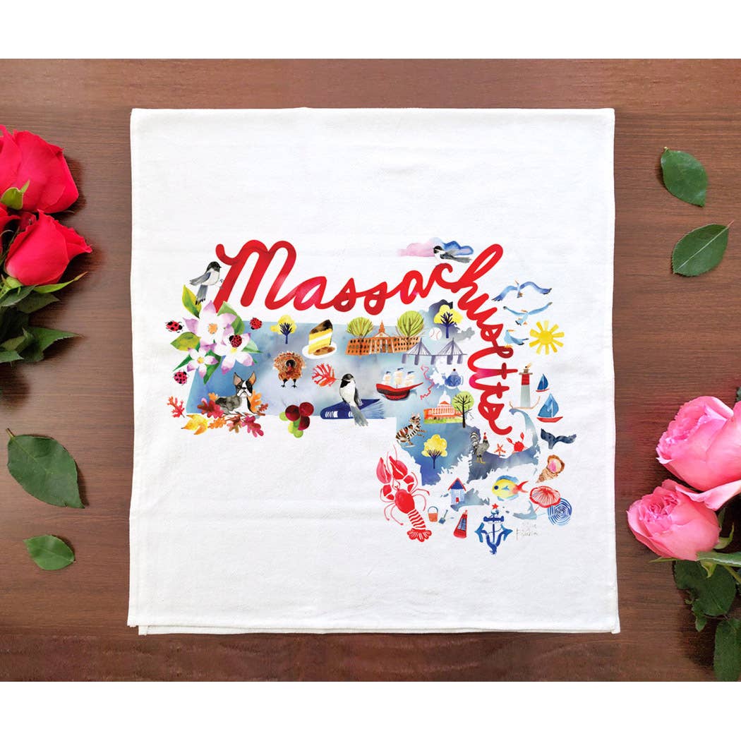 Allport Editions - Vente Torchons - Série de serviettes avec cartes à l'aquarelle - découvrez les 28 États !27