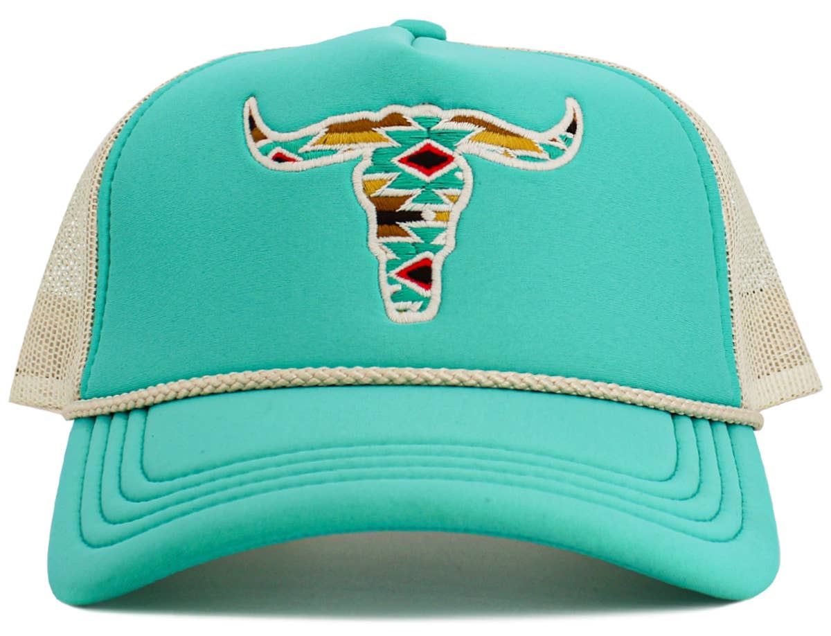 KBETHOS - Wholesale Baseball Cap - Unisex - Cow Skull Aztec Meshback Ballcap6