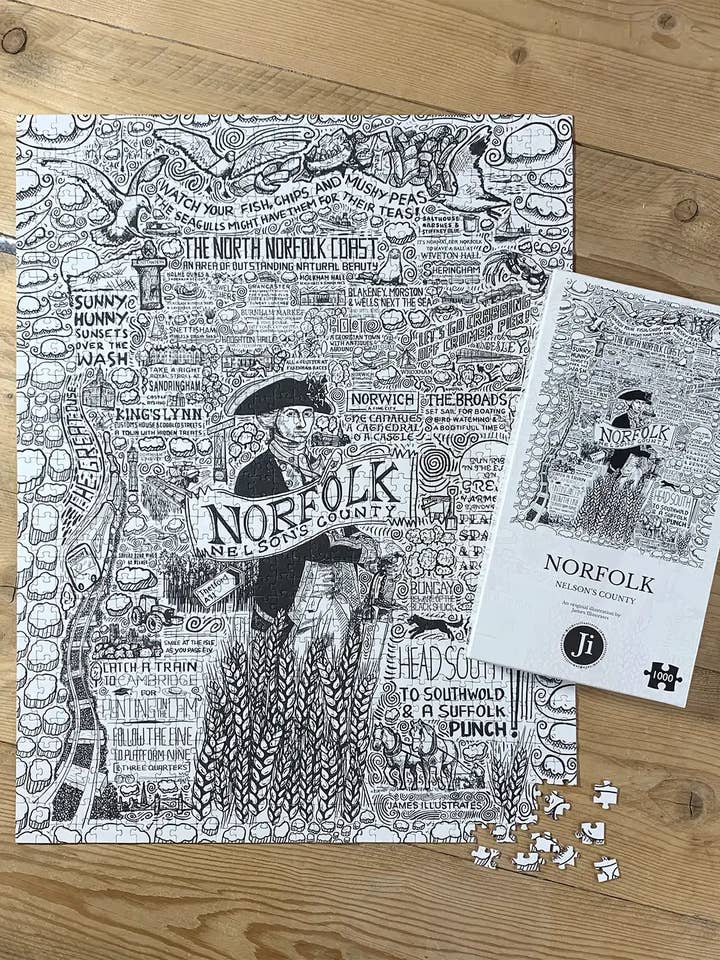 Norfolk gifting jigsaw puzzle 1000 pieces for wholesale by James Illustrates