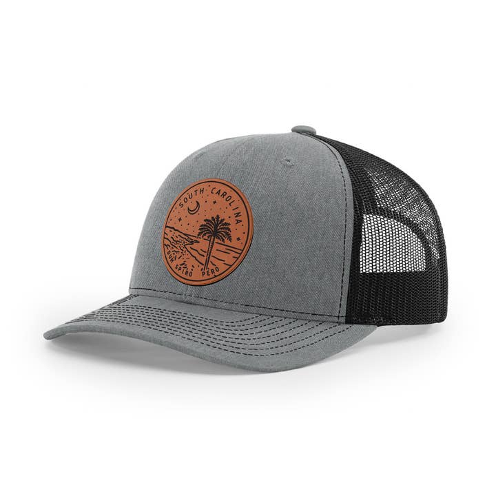 South Carolina Hat | Leather Patch Hat | Trucker Hat for wholesale by Albion Mercantile Co.