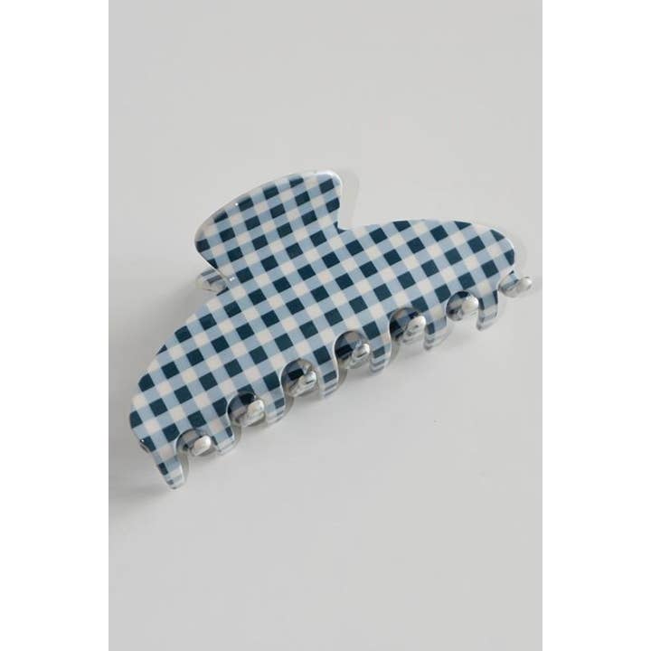 JOSSLYN by wall to wall - Wholesale Hair Clip - Women's - JUMBO STRIPE PLAID OVAL HAIR CLAW CLIPS | 40H102012