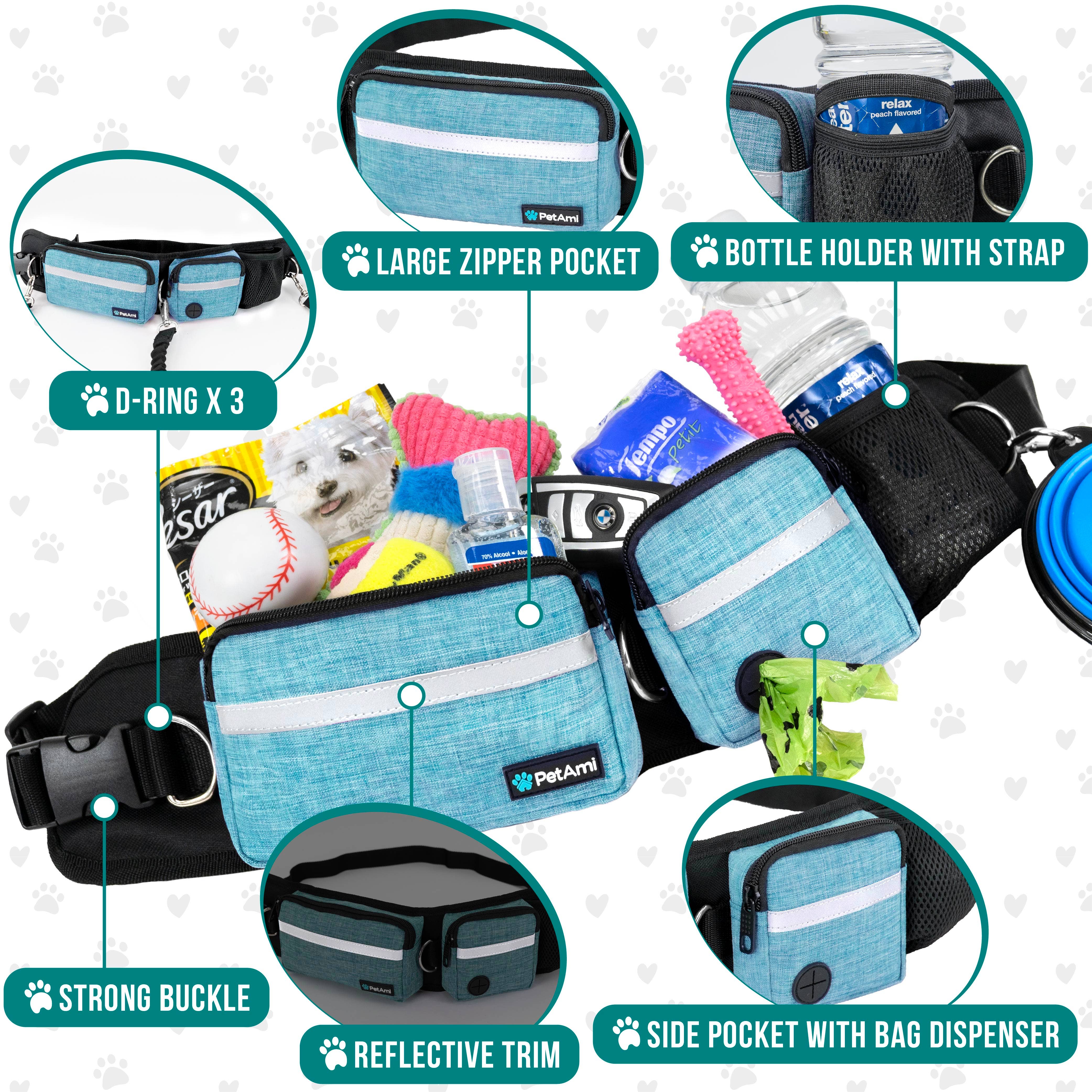 PetAmi – wholesale Hundkoppel - Hund – Deluxe handsfree hundkoppelväska29