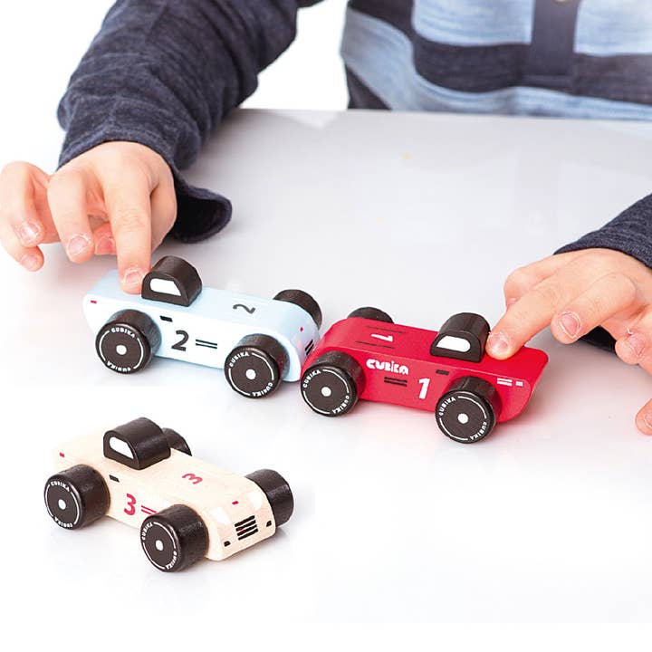 Toysmith - Wholesale Toy Car/Truck - Kids - Cubika Wooden Vehicle Set Racing Cars