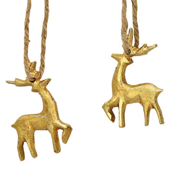 Cervo appeso 3,5x5,5x0,5cm, 30 pz. in vetro di metallo oro (L/A/P) 10x12x10cm per la vendita all'ingrosso da parte di Wurm