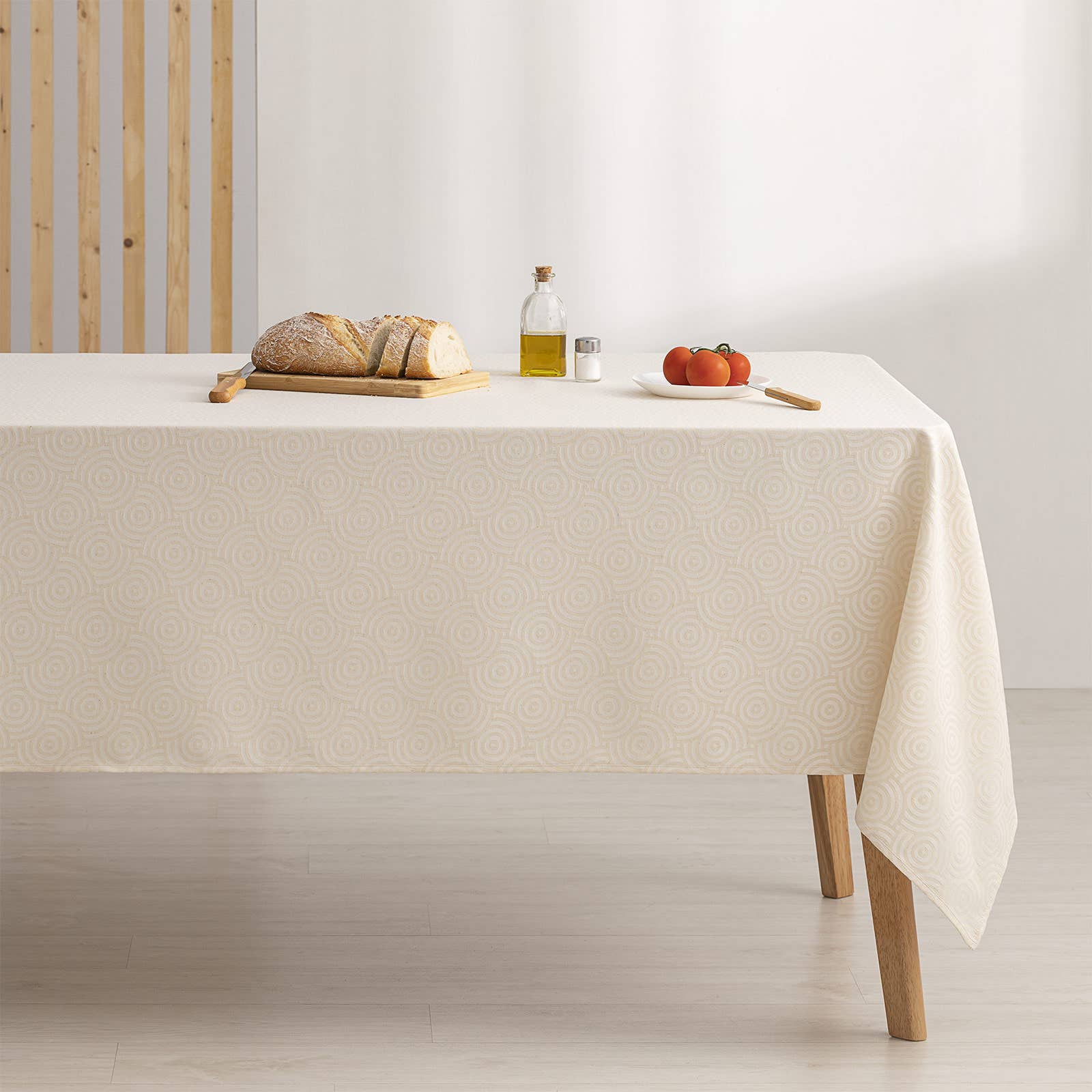 GAMUSI - Venta al por mayor Manteles - Mantel impermeable jacquard algodón circulos RING16