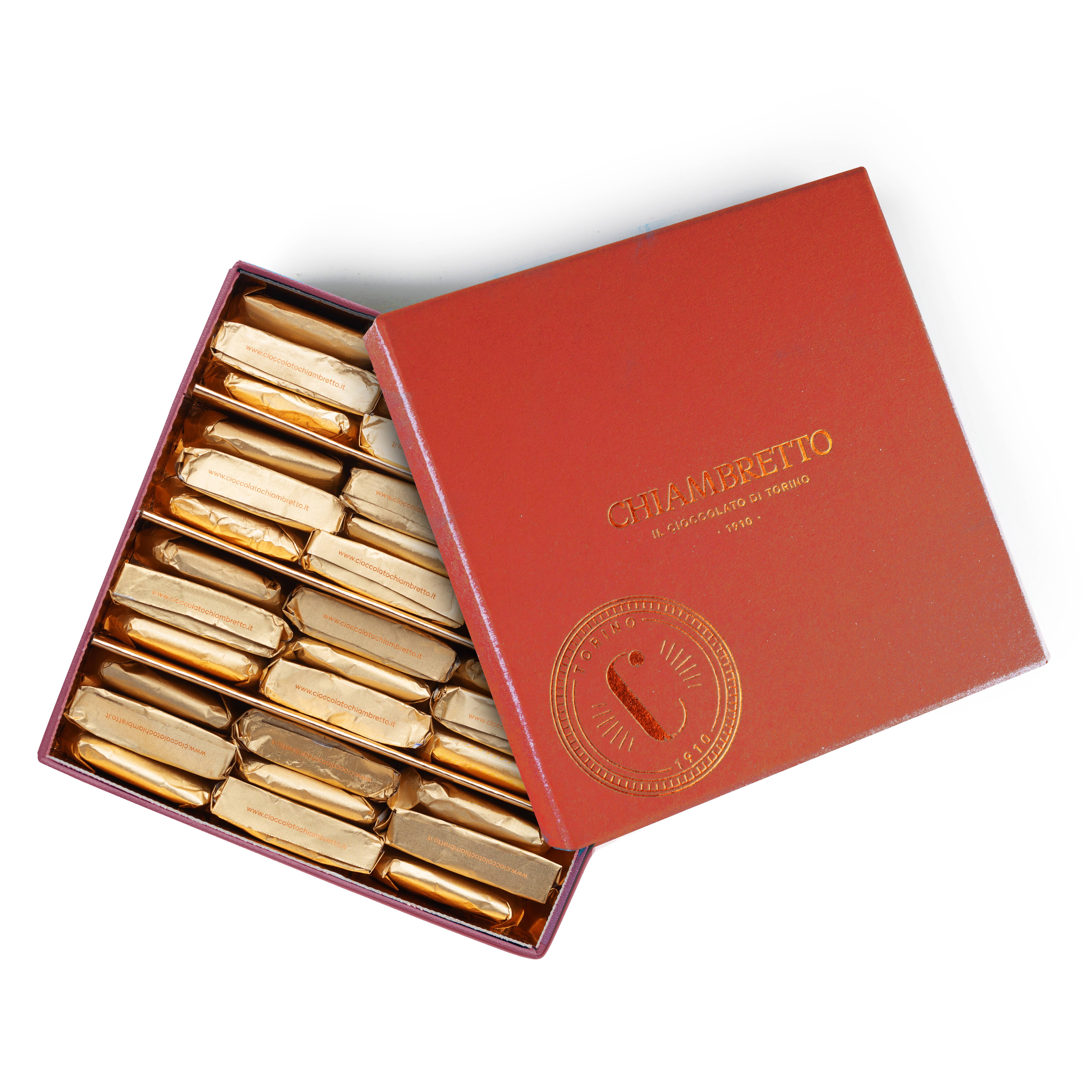 CIOCCOLATO CHIAMBRETTO 1910 - IL CIOCCOLATO DI TORINO – Großhandel Schokoladenschachtel – Giandujotti in Geschenkbox0