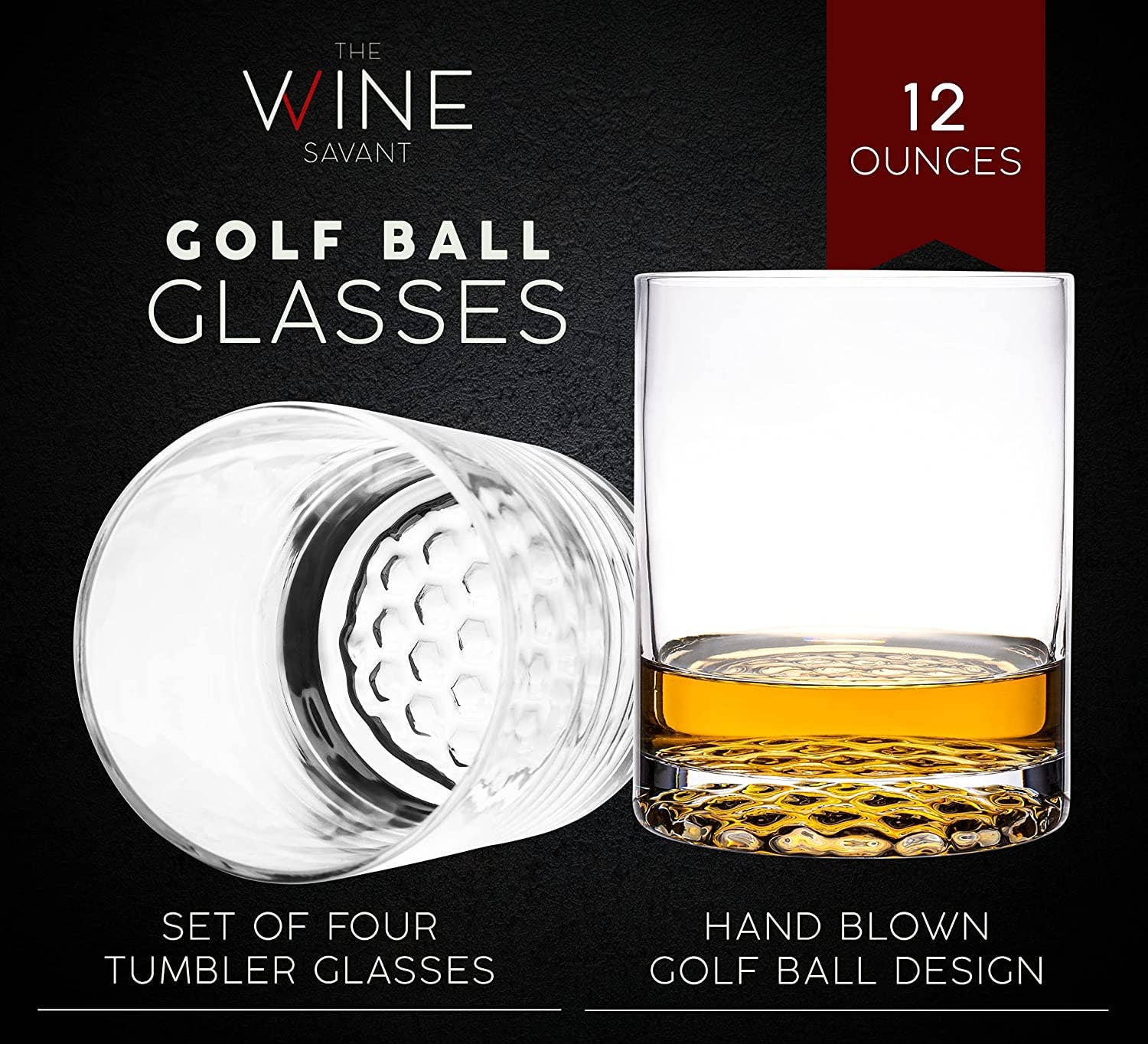 The Wine Savant /  Khen Glassware - Wholesale Cocktail/Liquor Glass - Golf Club Whiskey Decanter and 4 Liquor Glasses5