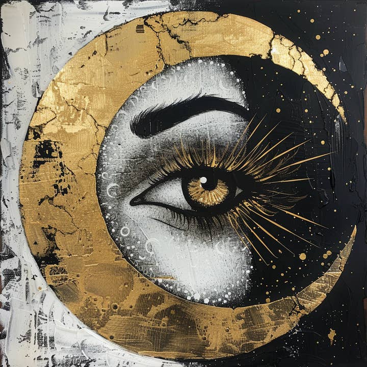 DIY "The Mystic" Magical Moon and Eye Art Print for wholesale by Bodhi Leaf Market