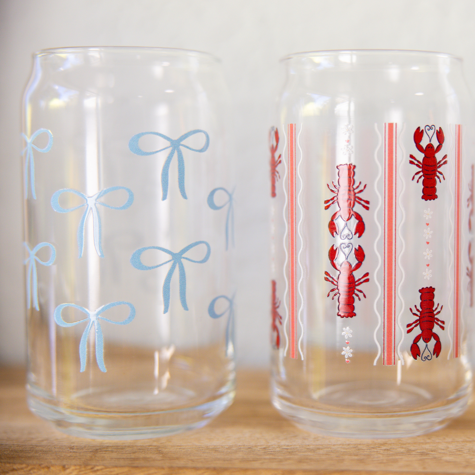 Oak Shore Collective LLC - Wholesale Drinking Glass/Cup - Bows | Libbey Glass Beer Can Iced Coffee Glass2