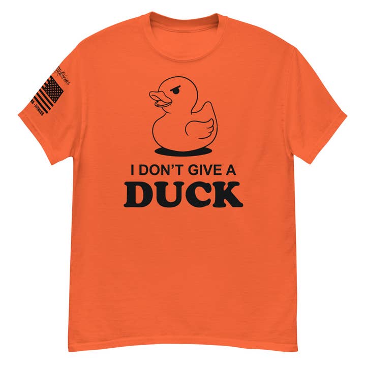 I Don't Give A Duck - T-shirt arancione unisex a maniche corte per la vendita all'ingrosso da parte di Killer Tendencies LLC