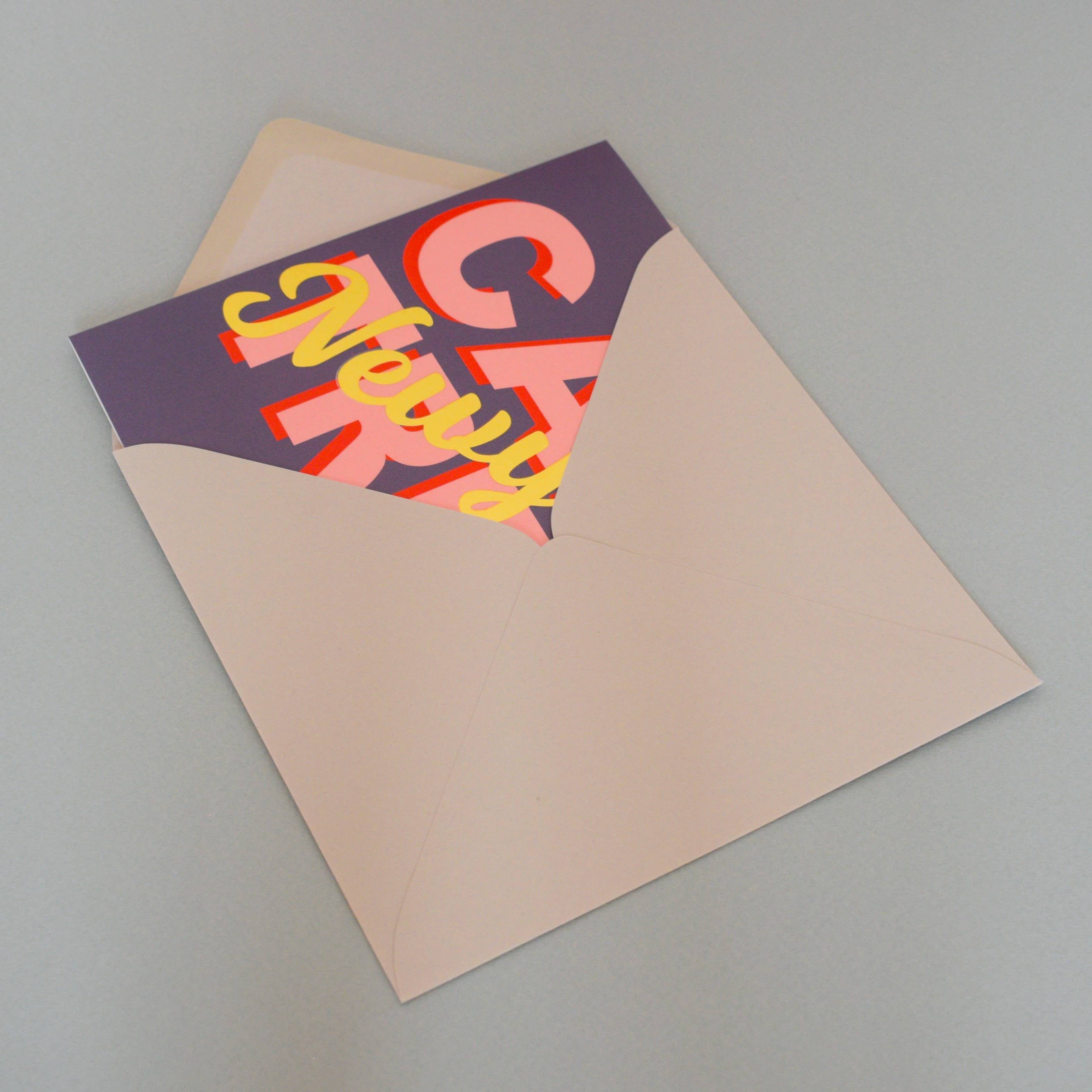 Claire Giles Ltd – wholesale House-warming card – Welsh New Home Card, Cartref Newydd, with gold foil3