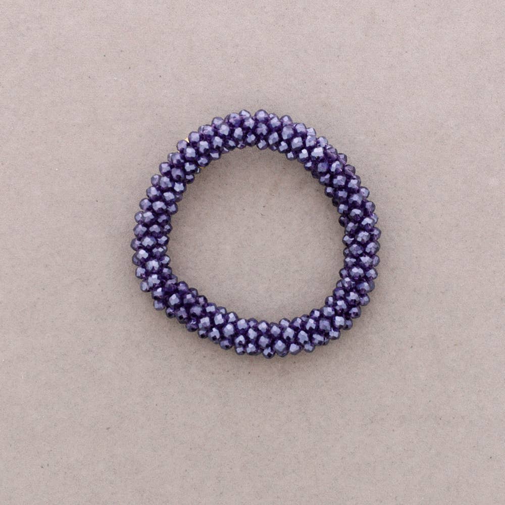 Sonata - Wholesale Snap Jewelry - Elastic Bracelet Faceted Crystals 4mm (B)7