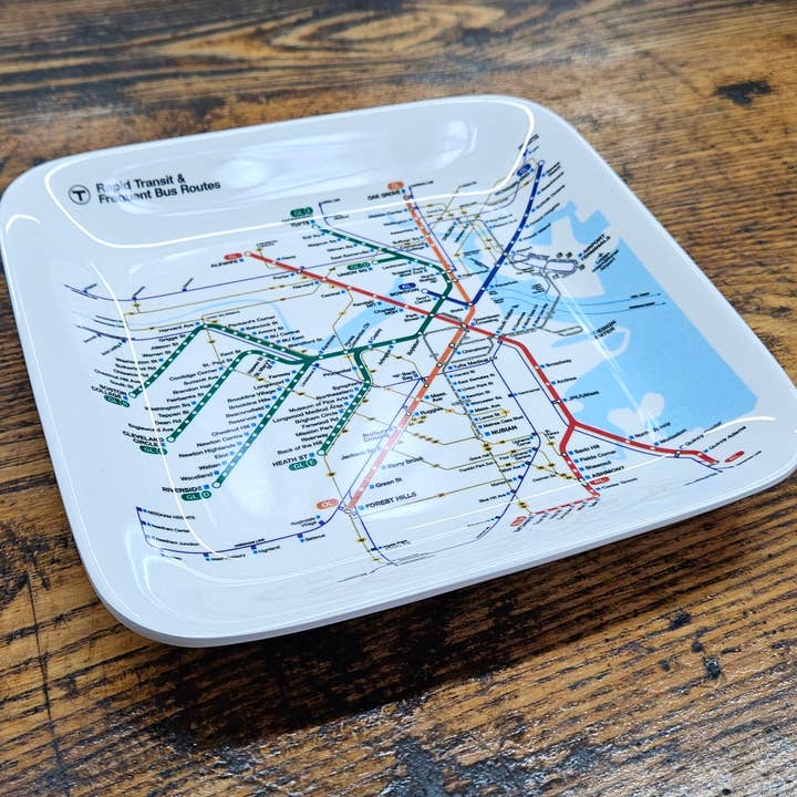 Plateau de bureau/valet de la carte MBTA de Boston pour la vente par MBTAgifts